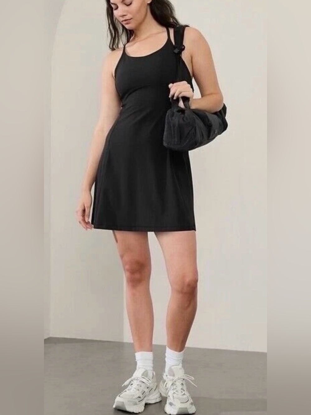 NEW ATHLETA BLACK VITAL DRESS 842782 SIZE L/T